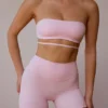 Bandeau-BH med kryssrygg i myk rosa