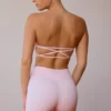 Bandeau-BH med kryssrygg i myk rosa