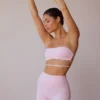 Bandeau-BH med kryssrygg i myk rosa