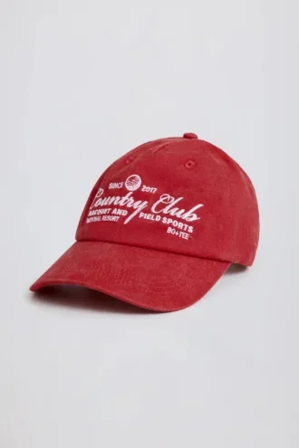 Baseballcap i mørkerød