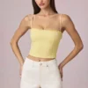 Beata shorts med høy midje og A-linje i Ecru-vask