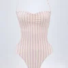 Biarritz badedrakt med utskjæringer og halterneck i mauve