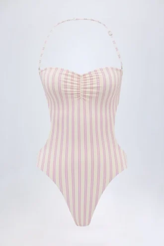 Biarritz badedrakt med utskjæringer og halterneck i mauve