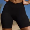 Bikershorts med høy midje og FlexiRib i svart