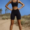 Bikershorts med høy midje og FlexiRib i svart