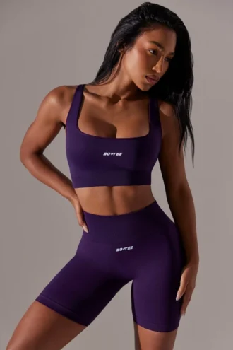 Bikershorts med høy midje og superformende effekt i lilla