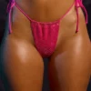 Bikinitruser med snøring i hot pink