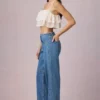 Bobbi Mid-Rise Barrel-Leg Jeans i midtblå vask