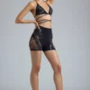 Bonnie shorts med pynt og høy midje i svart