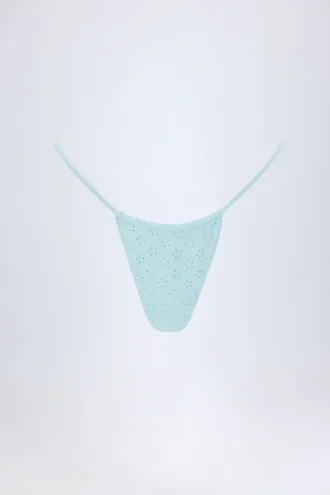 Bosa Broderie Anglaise bikinitruser med snøring i pudderblå