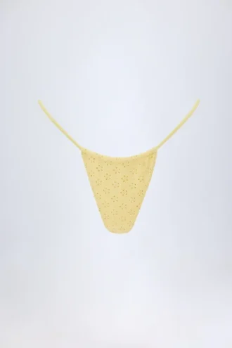 Bosa Broderie Anglaise bikinitruser med snøring i sitrongul
