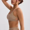 Bralette i frotté med rund hals i mokkabrun