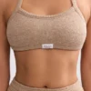Bralette i frotté med rund hals i mokkabrun