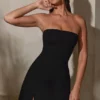 Brielle minikjole med bandeau-utringning i svart
