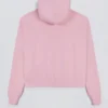 Brodert oversized hettegenser i pudderrosa