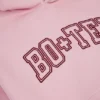Brodert oversized hettegenser i pudderrosa