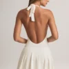 Brooke Modal halterneck A-line minikjole i hvitt