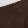 Børstet jersey-bukser med rynker og vid ben i pecan melert