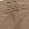 Børstet jersey-leggings med rynk og middels høy midje i mokka melert