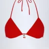 Canggu trekantet bikinitopp med charm-detaljer i Fiery Red