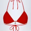 Canggu trekantet bikinitopp med charm-detaljer i Fiery Red