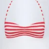 Cascais multifunksjonell bikinitopp i kirsebærrød stripe