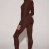 Cassie pyntede jersey-leggings med høy midje i sjokoladebrun