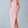 Cataleya Modal halterneck maxi-kjole i blushrosa