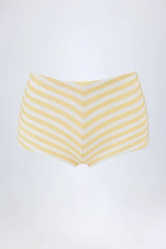 Cerreto mid-rise hotpants i sitrongule striper