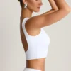 Ceylon drapert tank-top med åpen rygg i hvitt
