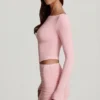 Cali Modal Ruched Mid-Rise Mini Skjørt i rosa