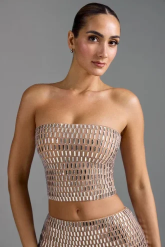 Charnelle pyntet bandeau-top i mandel