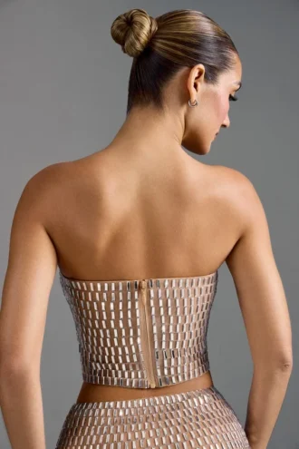 Charnelle pyntet bandeau-top i mandel