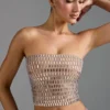 Charnelle pyntet bandeau-top i mandel