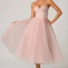 Cindy Tulle Corset Midaxi-kjole i Dusty Rose