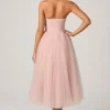 Cindy Tulle Corset Midaxi-kjole i Dusty Rose