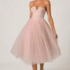 Cindy Tulle Corset Midaxi-kjole i Dusty Rose