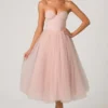 Cindy Tulle Corset Midaxi-kjole i Dusty Rose
