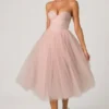 Cindy Tulle Corset Midaxi-kjole i Dusty Rose