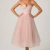 Cindy Tulle Corset Midaxi-kjole i Dusty Rose