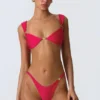 Volute Embellished Cheeky bikinitruser i bringebærrosa