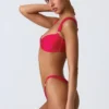 Volute Embellished Cheeky bikinitruser i bringebærrosa