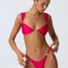 Volute Embellished Cheeky bikinitruser i bringebærrosa