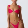 Volute Embellished Cheeky bikinitruser i bringebærrosa