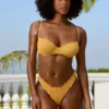 Crinkle Badetøy-hipsterbikinitruser i Marigold