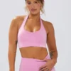 Define Luxe halterneck-sport-BH i bubblegumrosa