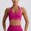 Define Luxe halterneck-sports-BH i Berry