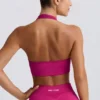 Define Luxe halterneck-sports-BH i Berry