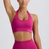 Define Luxe halterneck-sports-BH i Berry