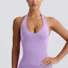 Define Luxe halterneck-tanktop i lilla